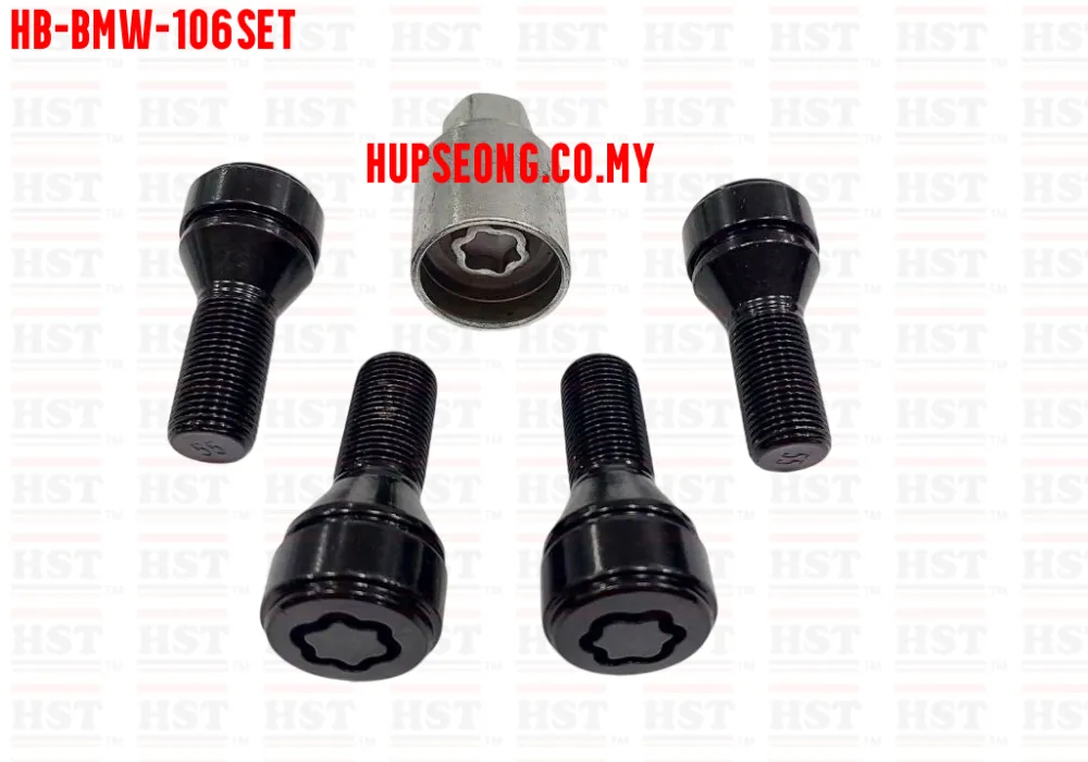 BMW X6 SPROT RIM LOCK NUT 4 WHEEL BOLT  1 SPANER (HB-BMW-106SET)