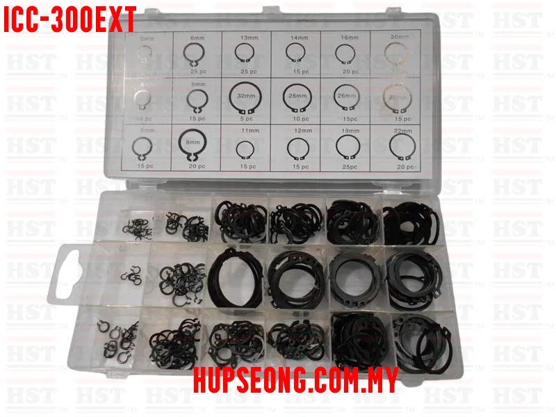 EXTERNAL CIRCLE CLIP MIXED 300 PCS PER BOX (ICC-300EXT)