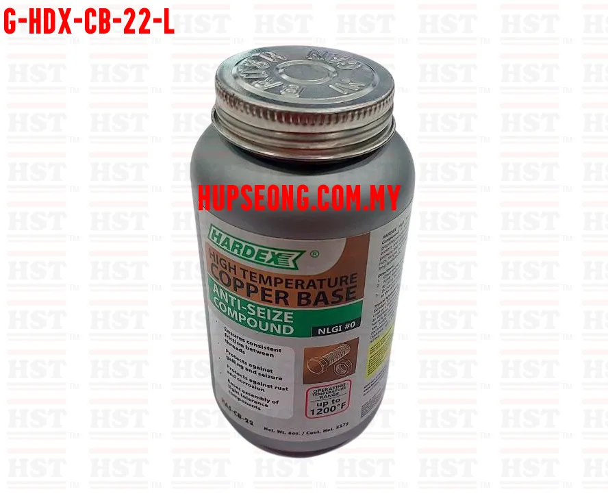 HARDEX HIGH-TEMPERATURE COPPER BASE ANTI-SEIZE COMPOUND 8OZ/227G (G-HDX-CB-22-L)
